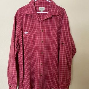 Cabela’s Red Plaid Long Sleeve Button Down Shirt